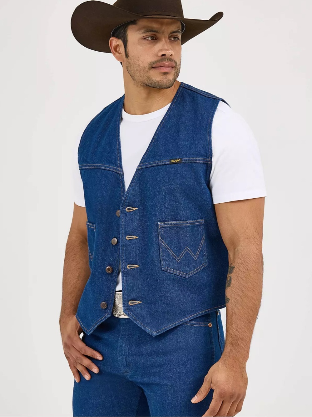 Wrangler western denim vest size men’s small